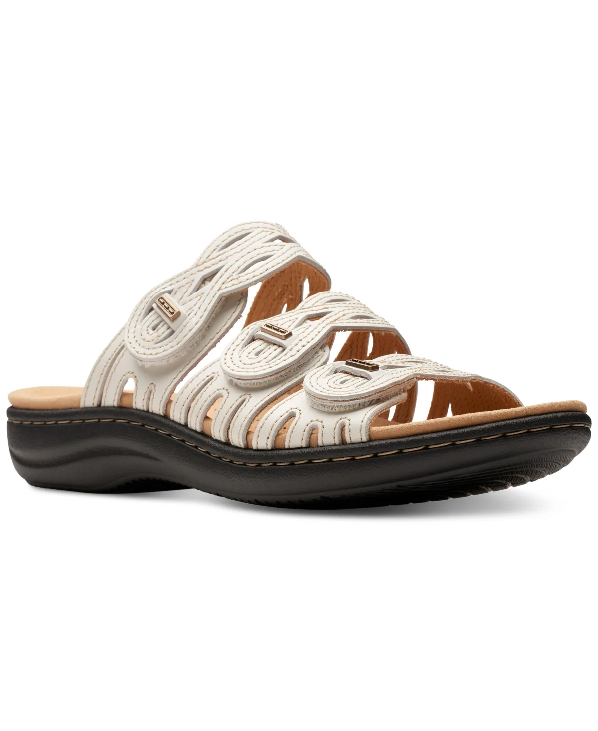 Laurieann Ruby Scalloped Strap Slide Sandals