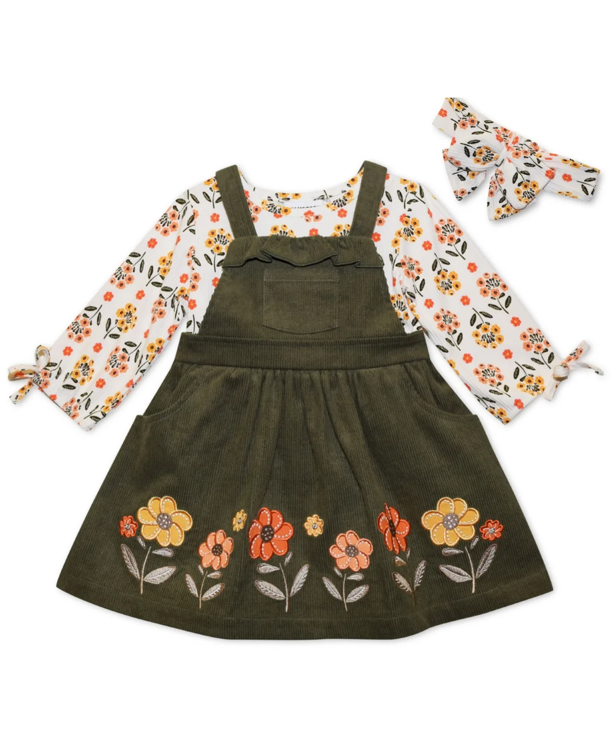 Long-Sleeve Top, Jumper and Headband, 3-Piece Set by Blueberi Boulevard