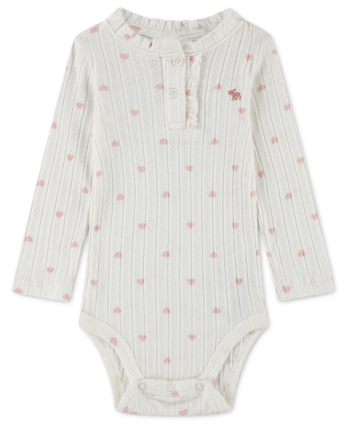 Ruffle Henley Long-Sleeve Bodysuit by Abercrombie Kids