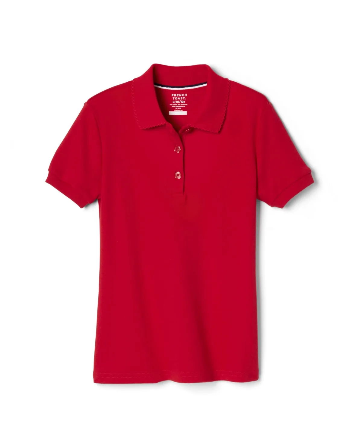 Short Sleeve Picot Collar Interlock Polo Shirt by French Toast