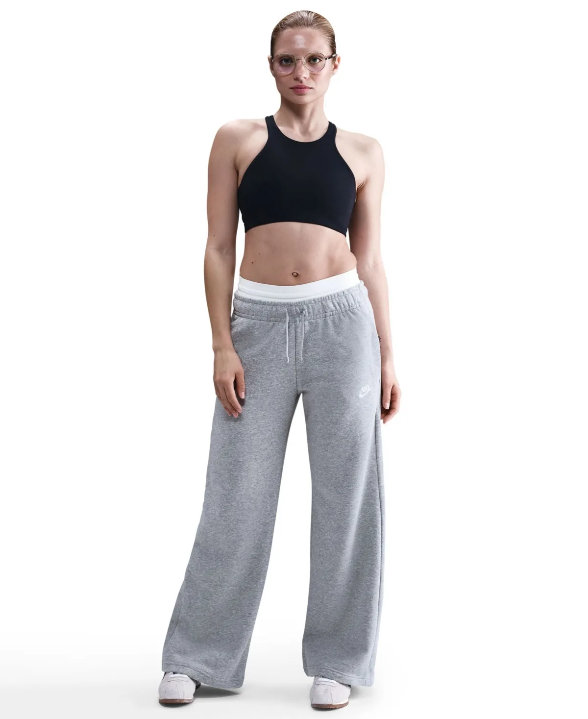 Sportswear Club Fleece Mid-Rise Wide-Leg Sweatpants by Nike