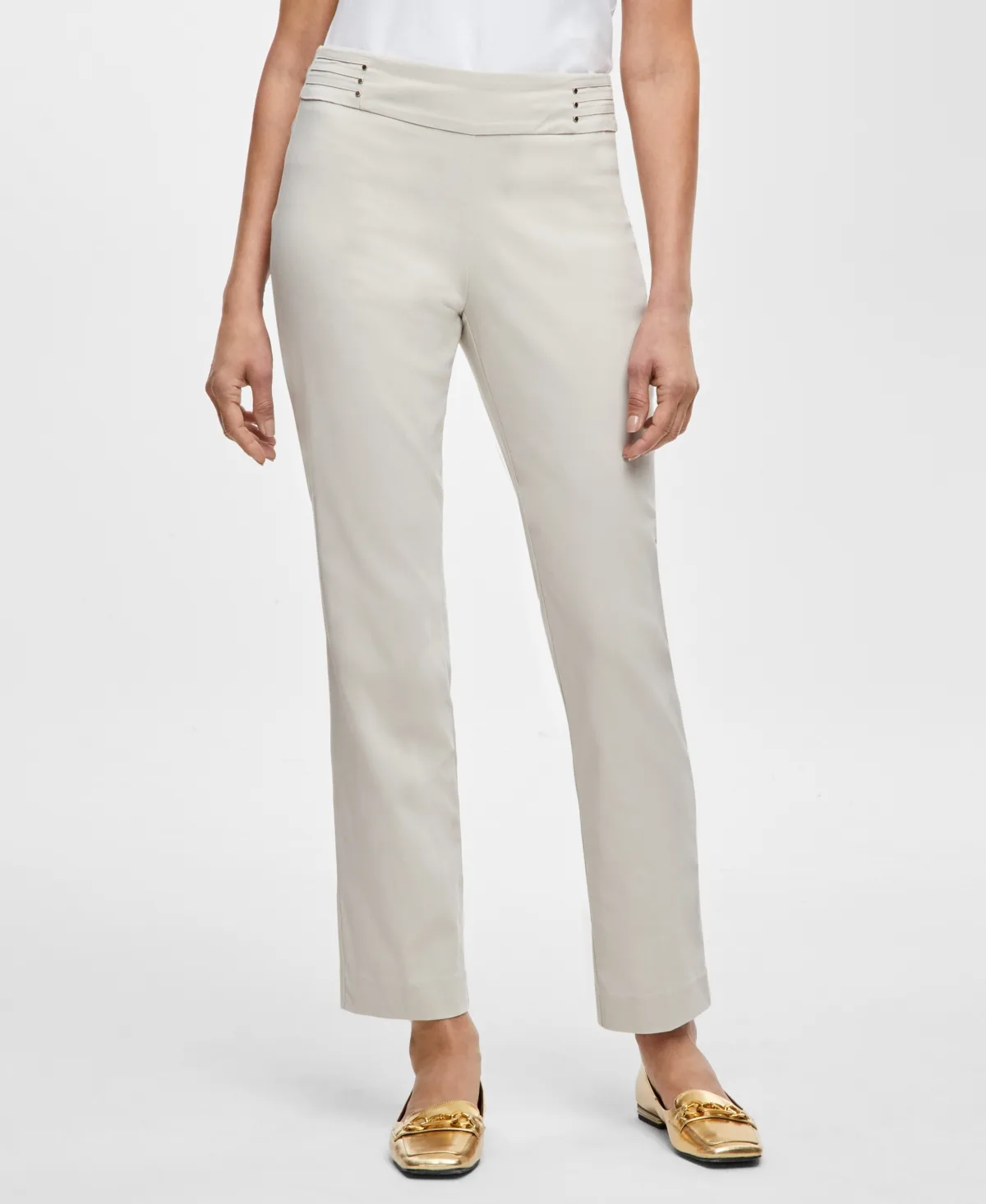 Studded-Rivet Pull-On Pants by Jm Collection