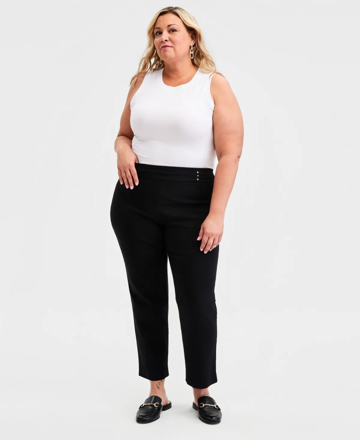 Tummy Control Pull-On Slim-Leg Pants by Jm Collection