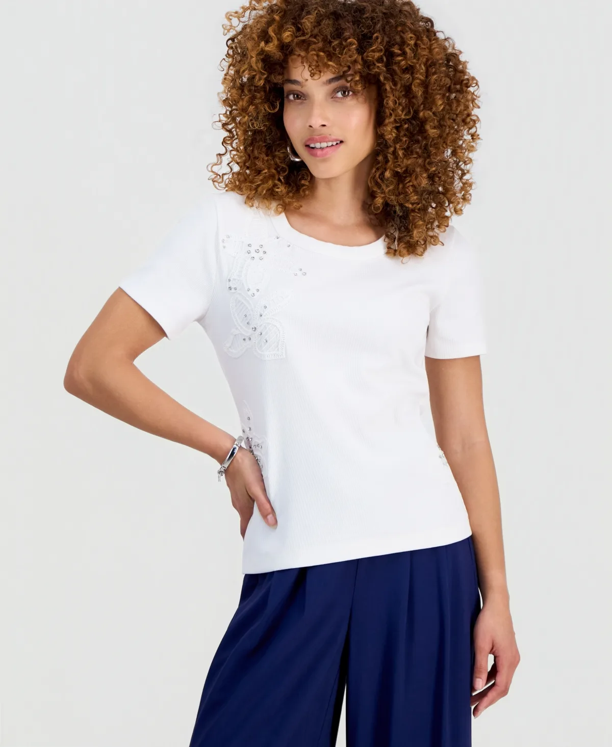 Crochet Embellished Top by I.n.c. International Concepts