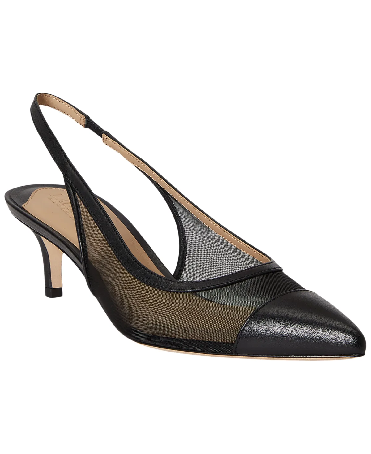 Lolah Mesh and Nappa Slingback Pumps