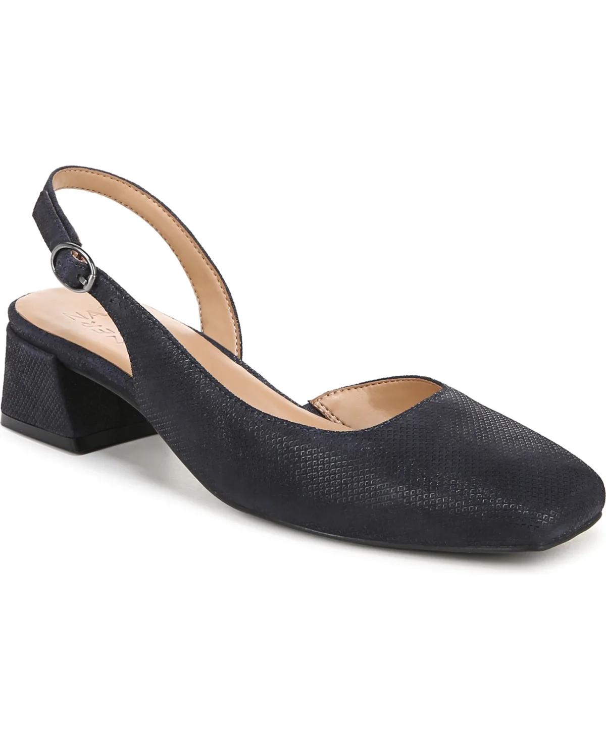 Jayla Mid-Heel Square Toe Slingback Pumps