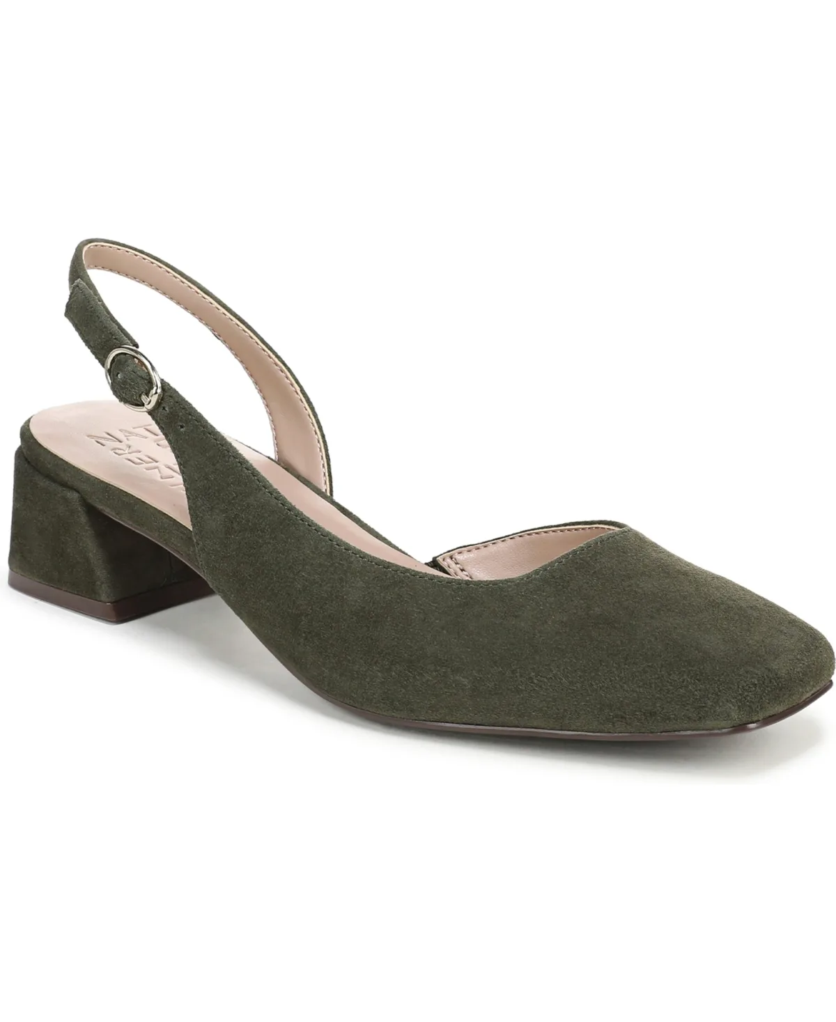 Jayla Mid-Heel Square Toe Slingback Pumps