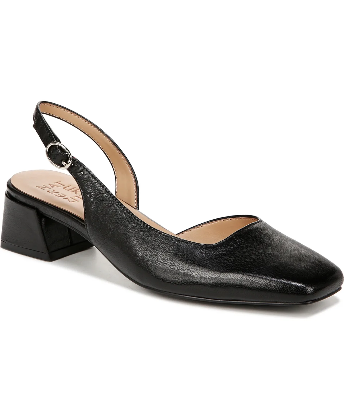 Jayla Mid-Heel Square Toe Slingback Pumps