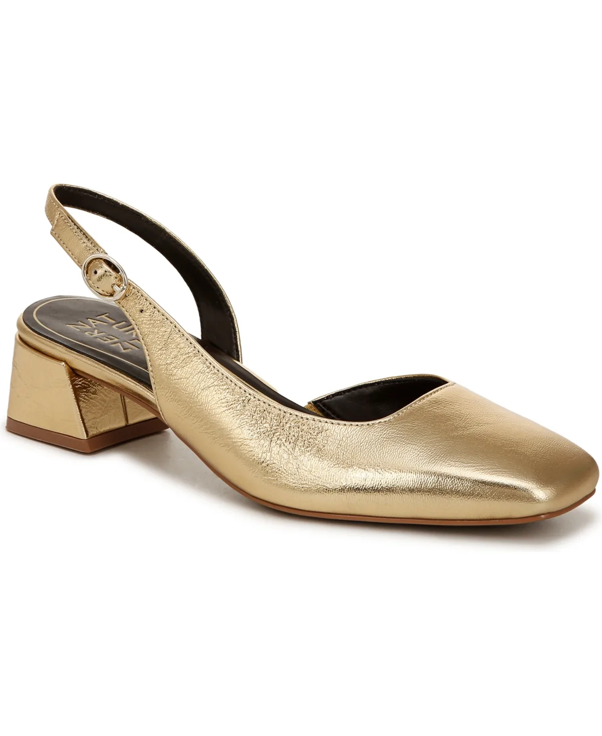 Jayla Mid-Heel Square Toe Slingback Pumps