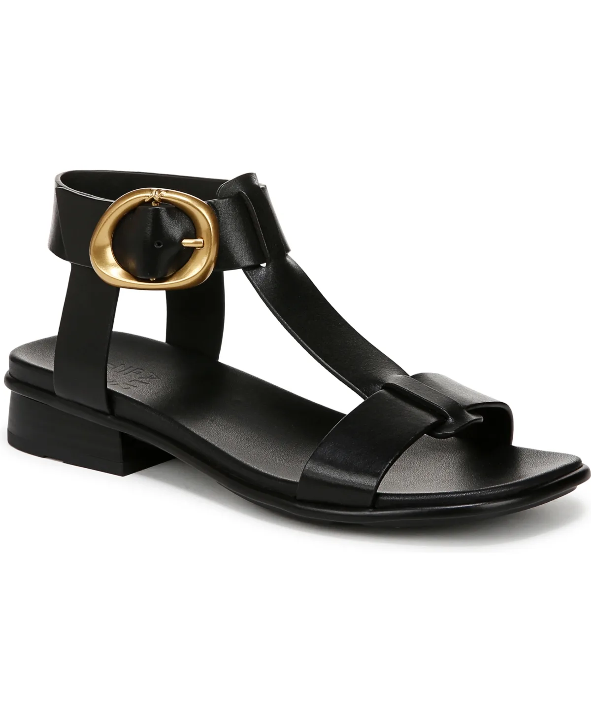 Brandy T-Strap Stacked Low Block Heel Sandals