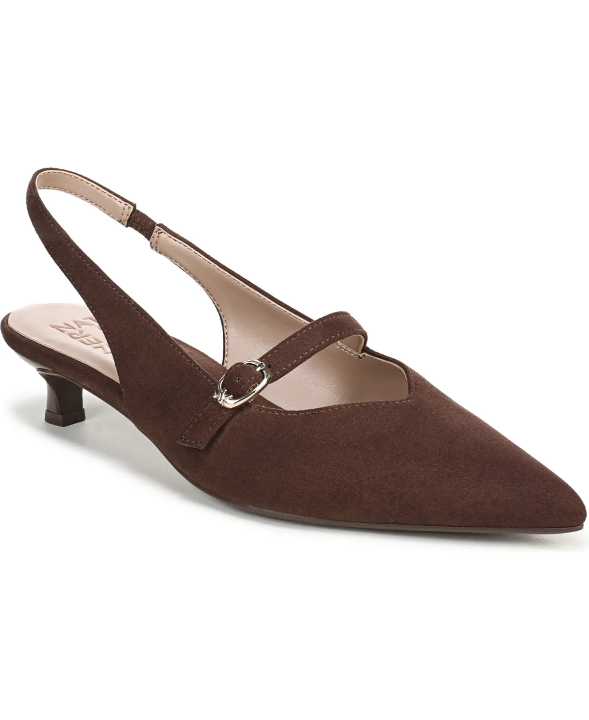 Grayson Pointed Toe Kitten Heel Slingback Pumps