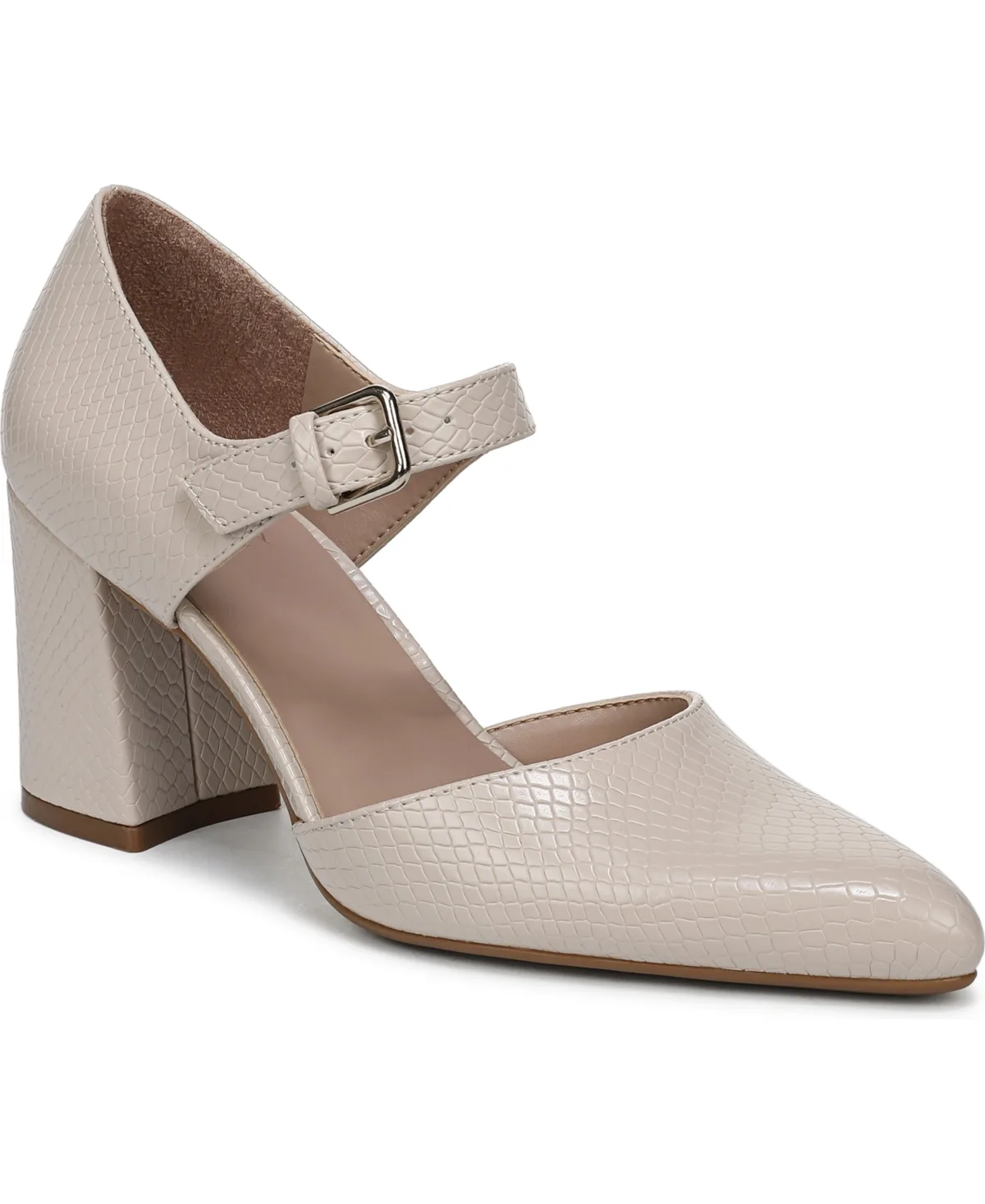 Pixie Mary Jane Pointed Toe Block Heel Pumps