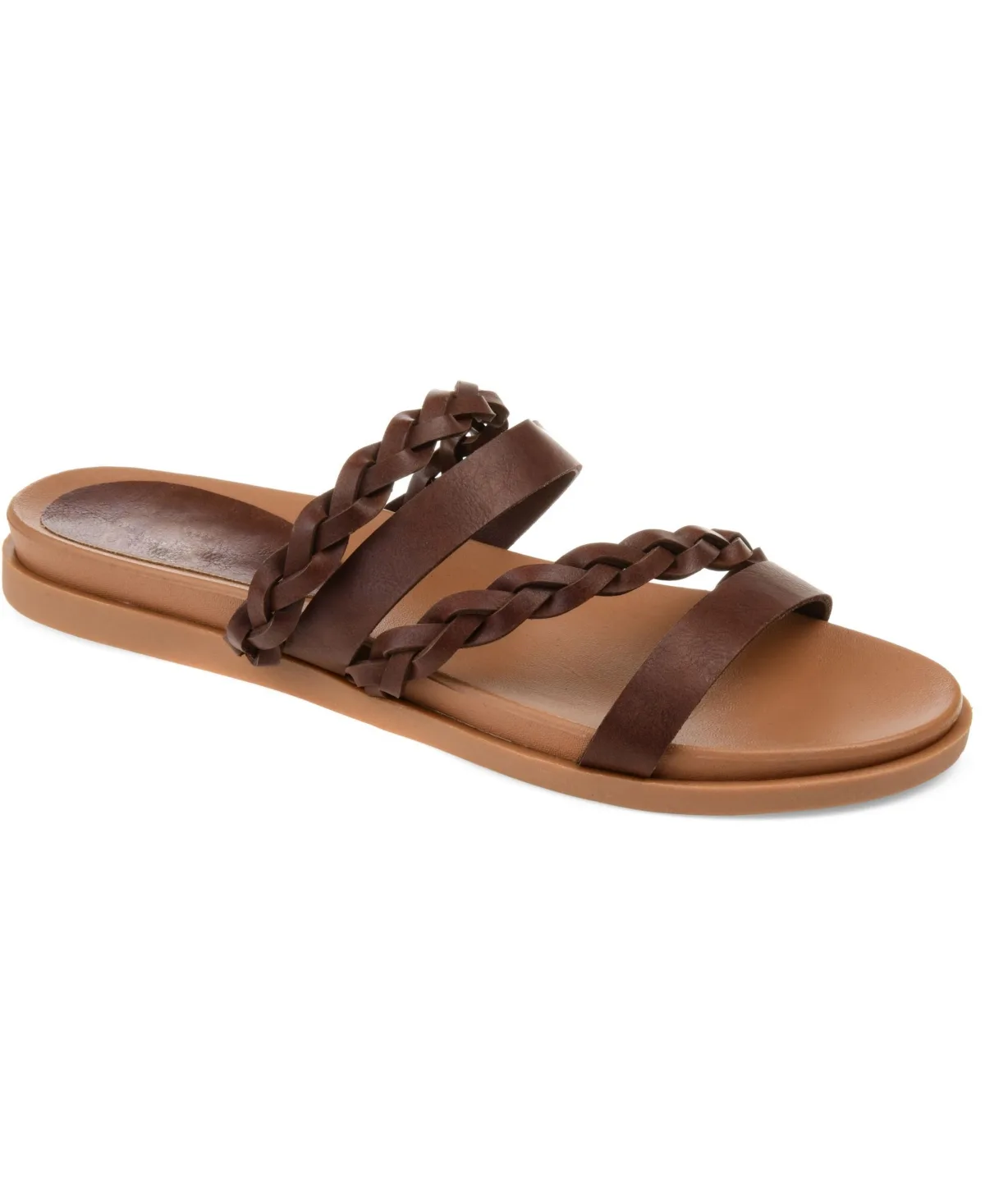 Colette Braided Strappy Open Toe Flat Sandals
