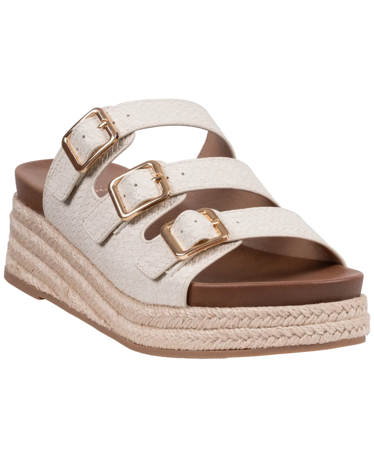 Fabulist Triple Buckle Espadrille Wedge Sandals