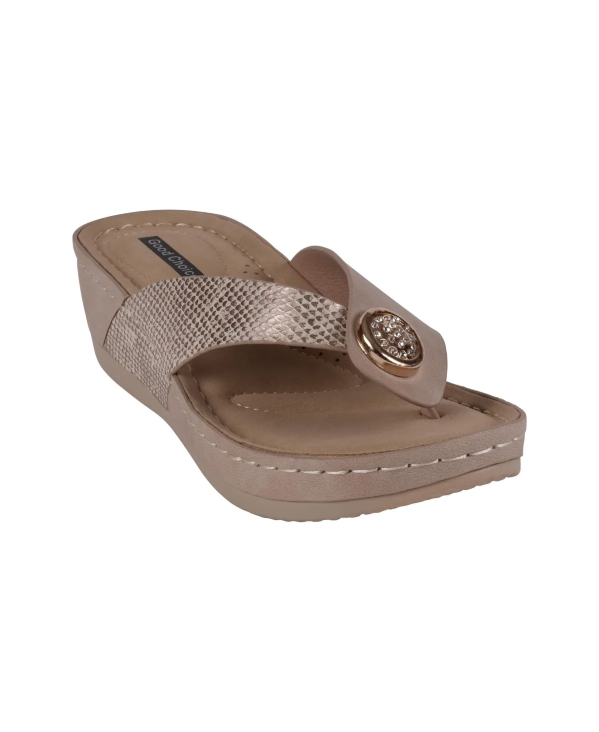 Dafni Thong Comfort Wedge Sandals by Gc Shoes