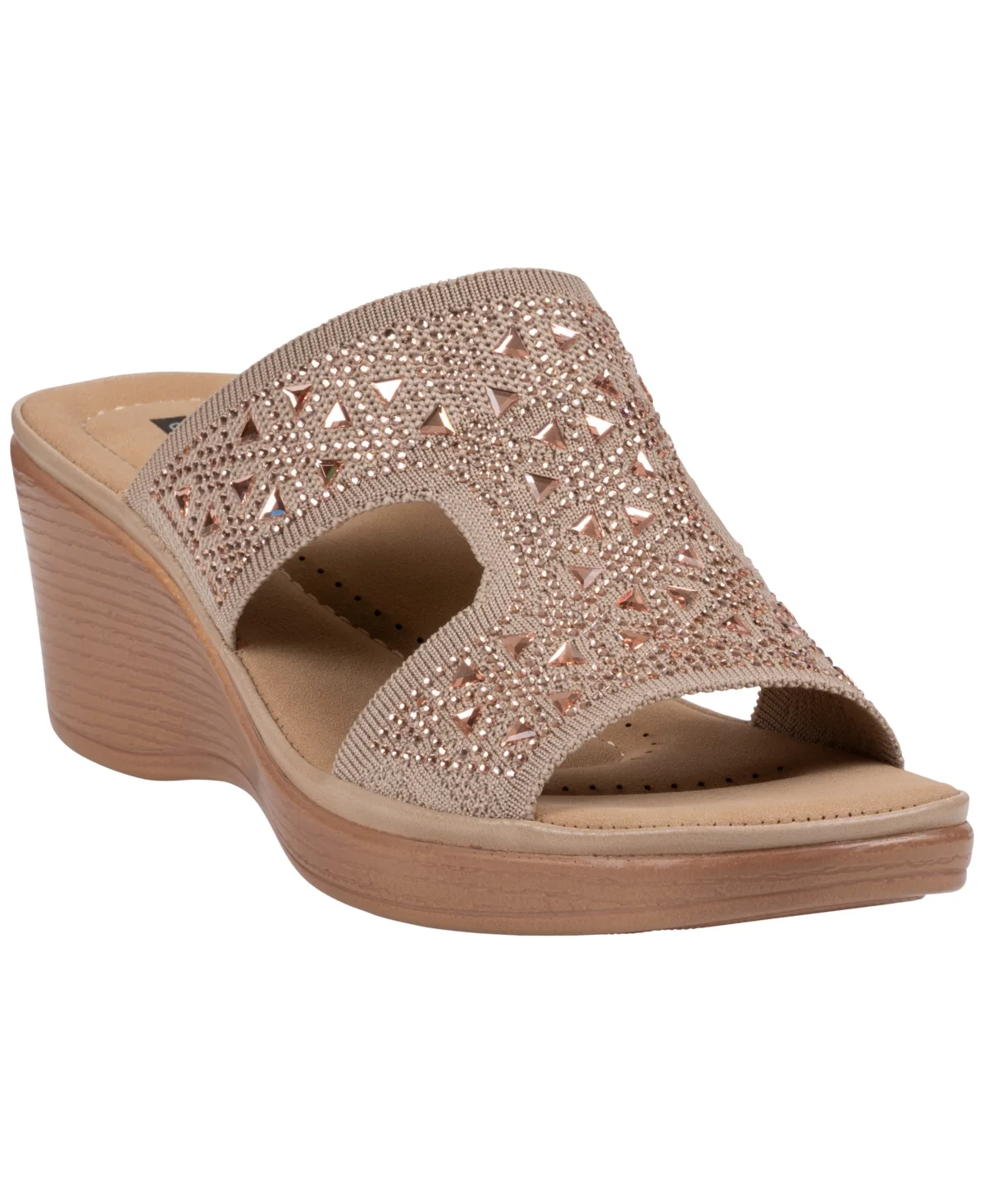 Jaeya Embellished Knit Wedge Sandals by Gc Shoes