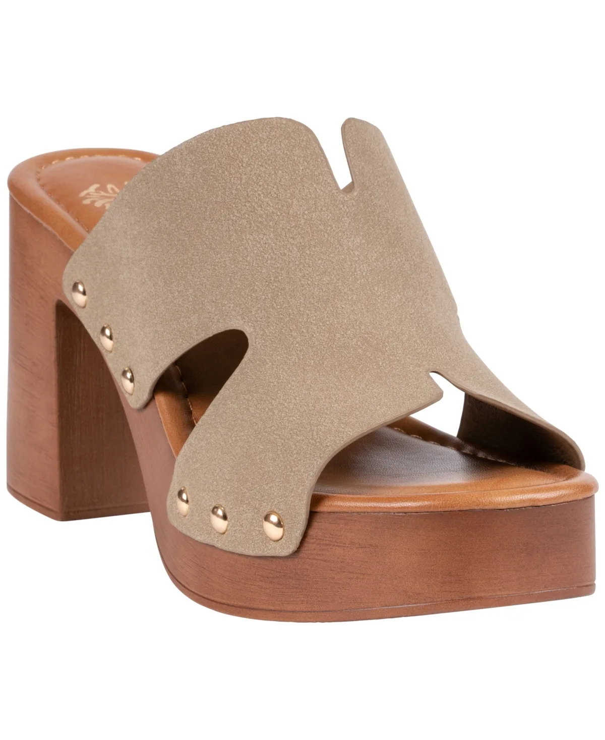 Cocktail Cutout Wooden Block Heel Platform Sandals by Gc Shoes