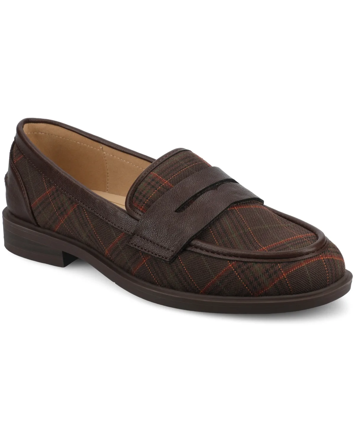 Brooks Block Heel Comfort Penny Loafers by Journee Collection