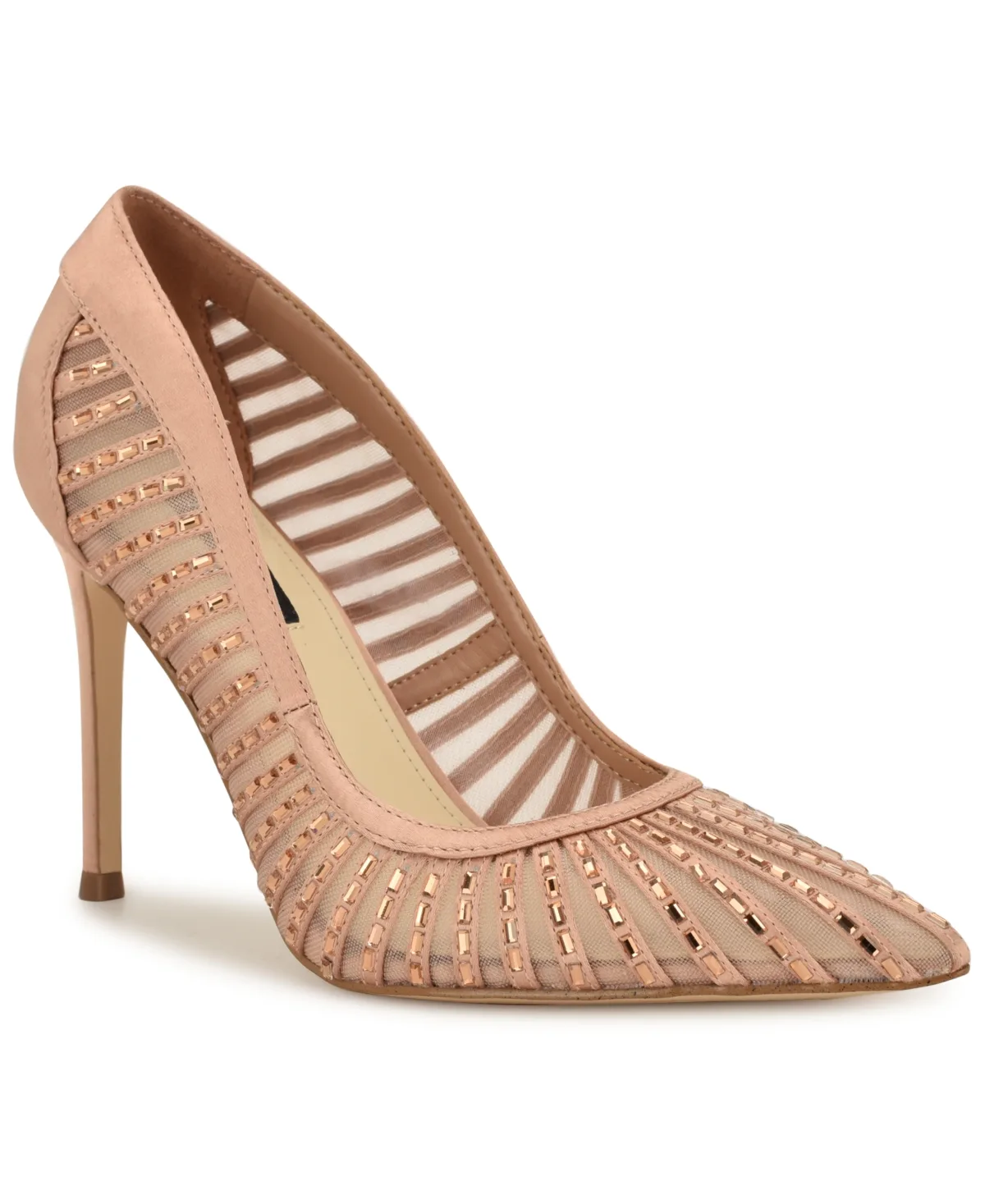 Feresah Embellished Mesh Stiletto Dress Pumps