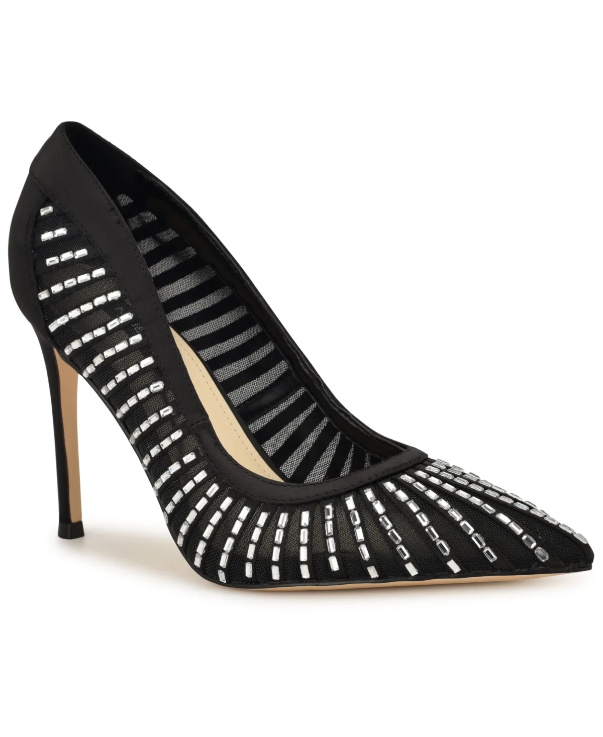 Feresah Embellished Mesh Stiletto Dress Pumps