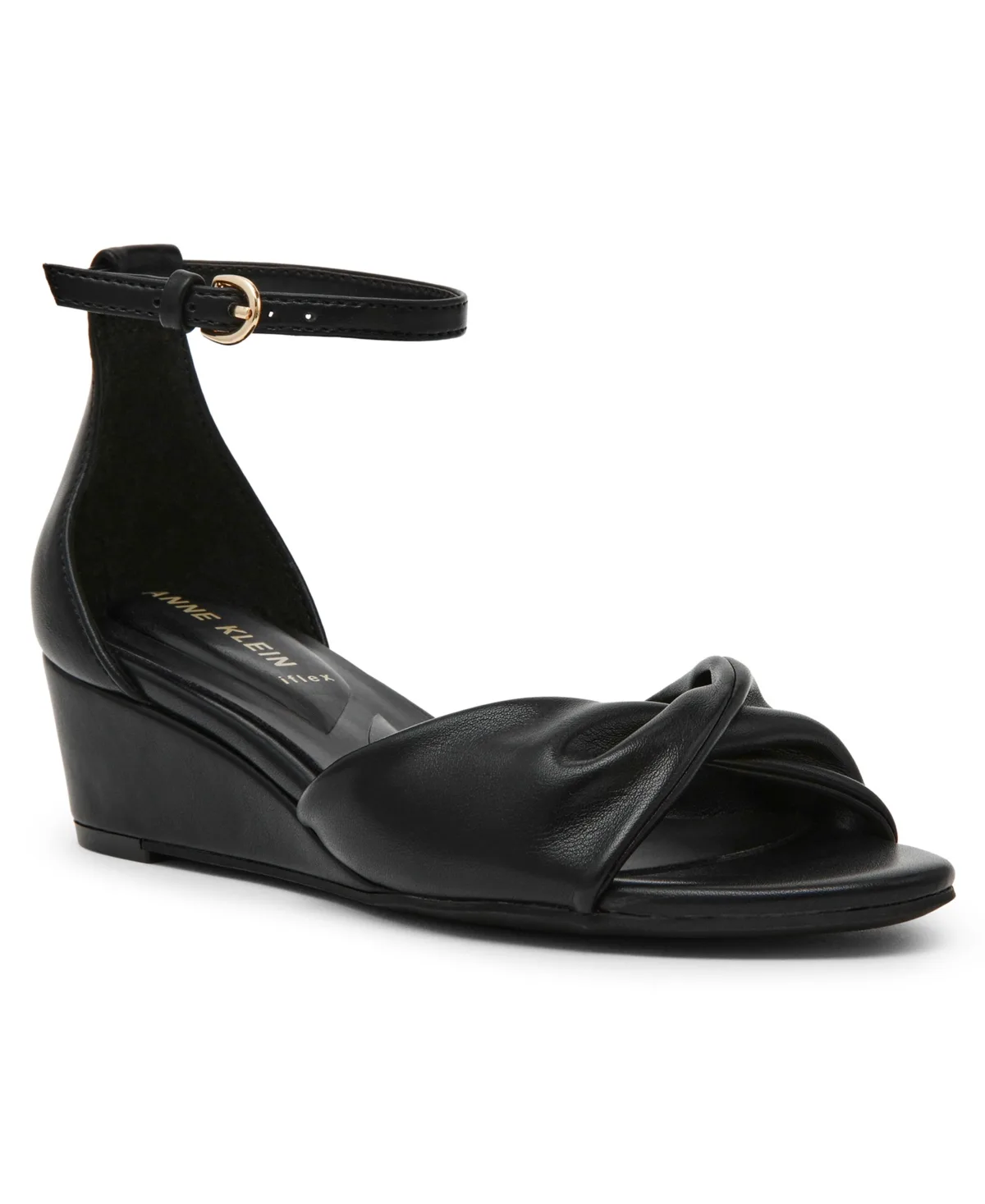 Ankle Strap Square Toe Wedge Sandals by Anne Klein