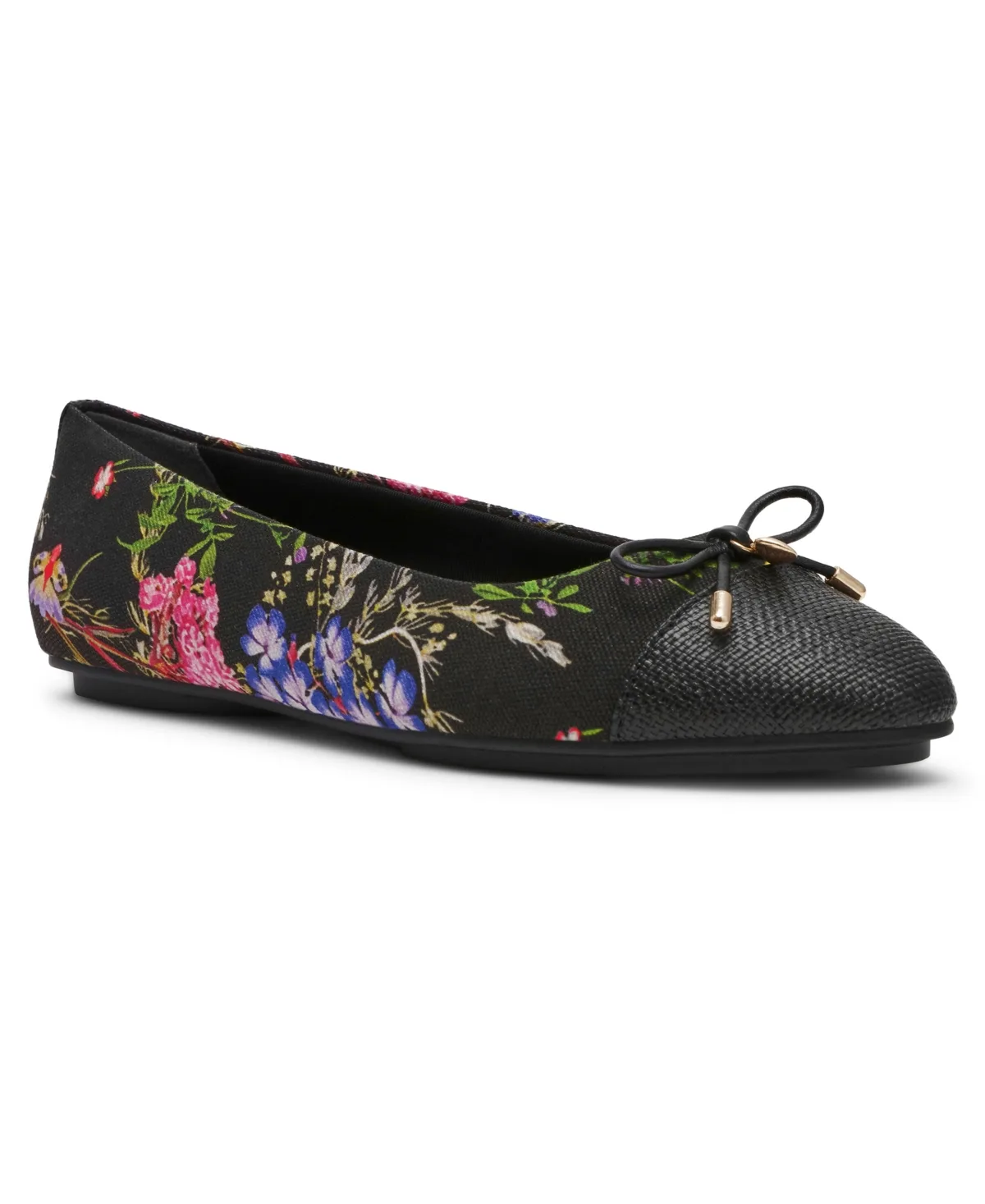 Luci Cap Toe Floral Ballet Flats by Anne Klein