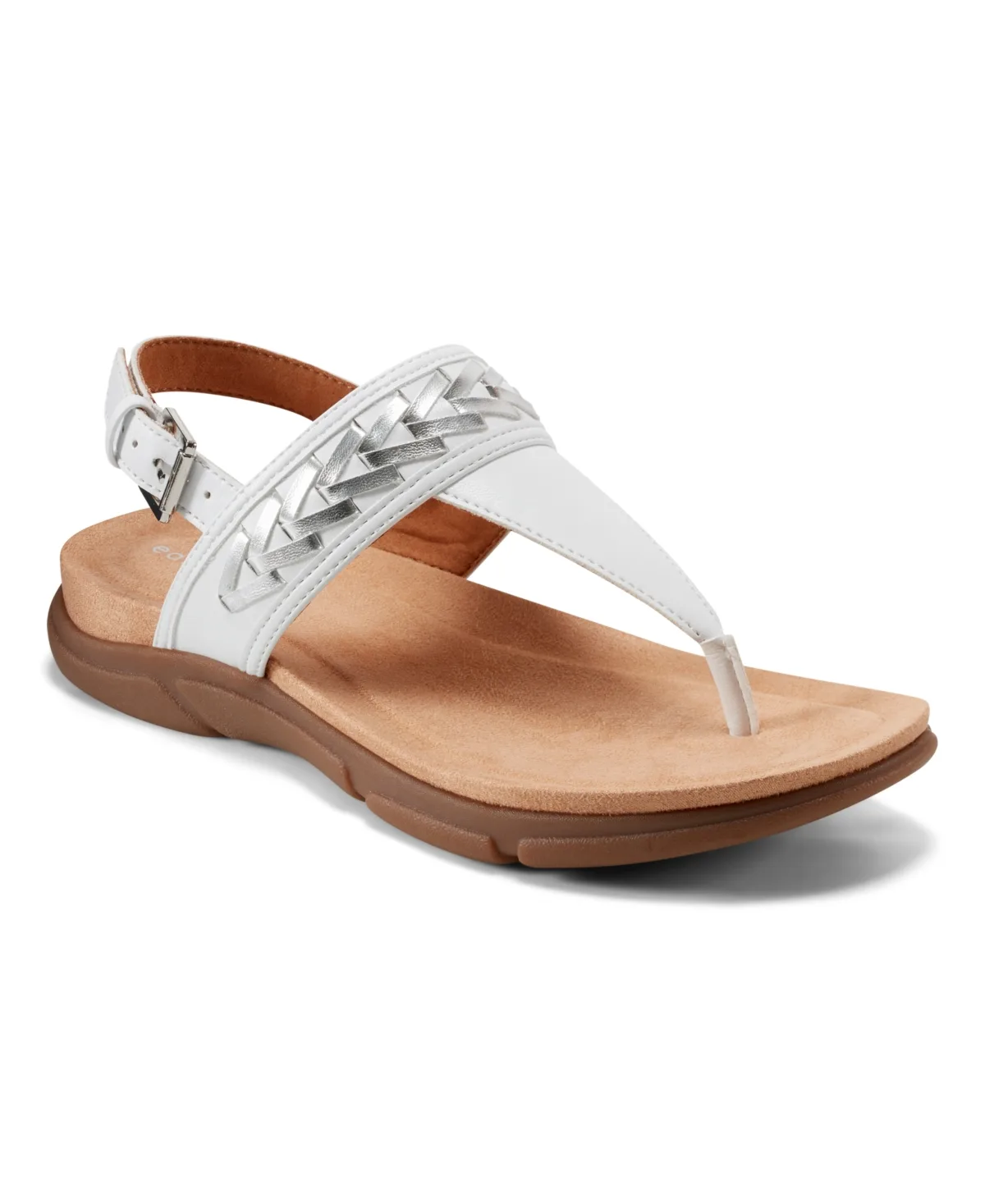 Monte Woven T-Strap Flat Sandals by Easy Spirit