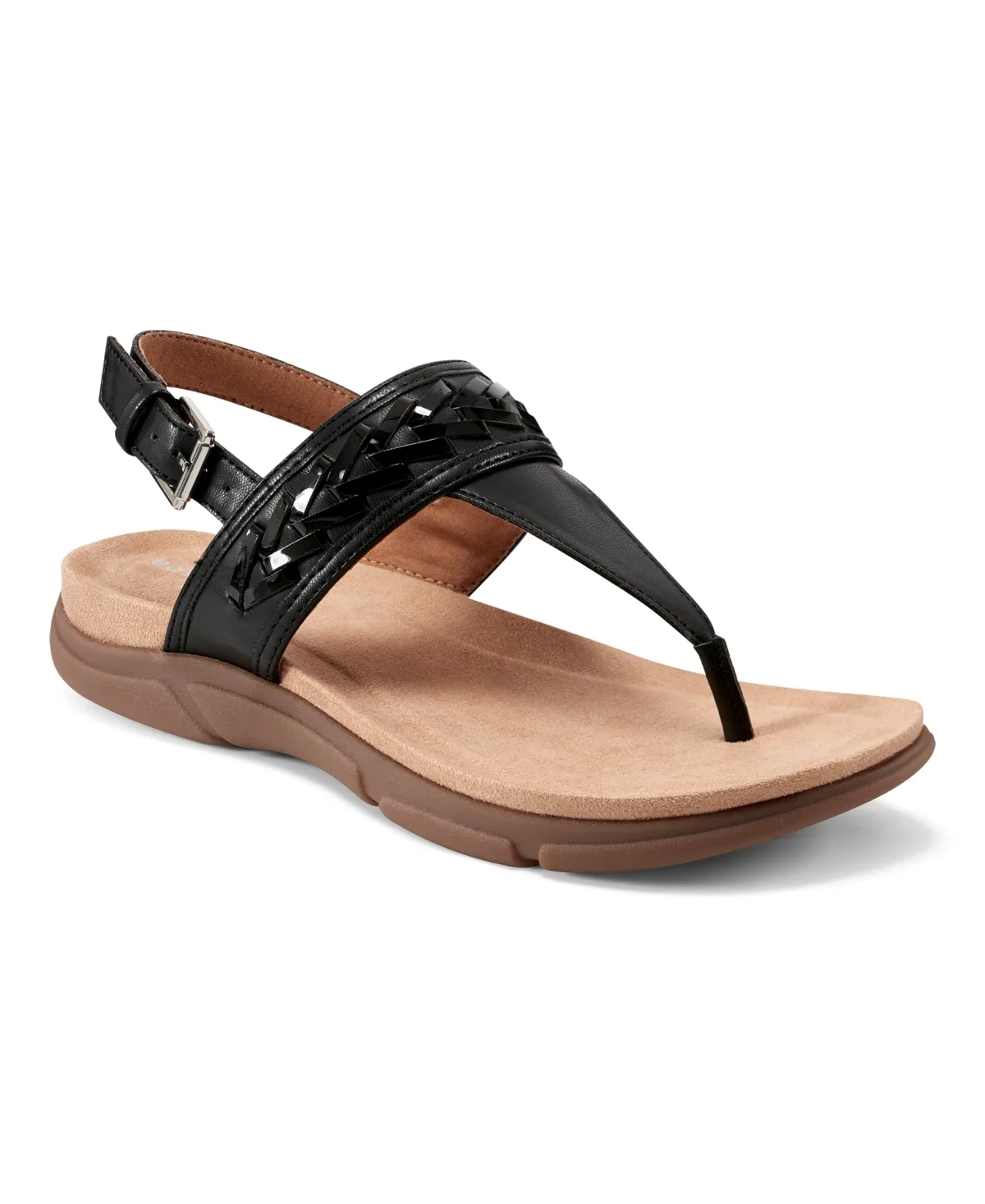 Monte Woven T-Strap Flat Sandals
