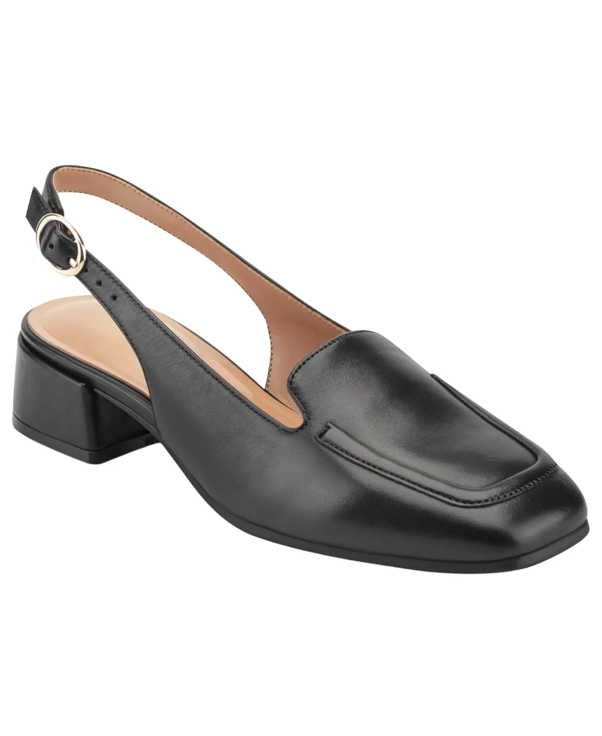 Farida eFlex Leather Moc Toe Buckle Pumps
