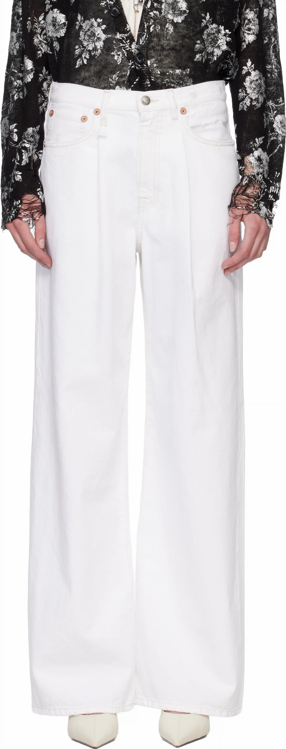 SSENSE Exclusive White Baggy Damon Jeans