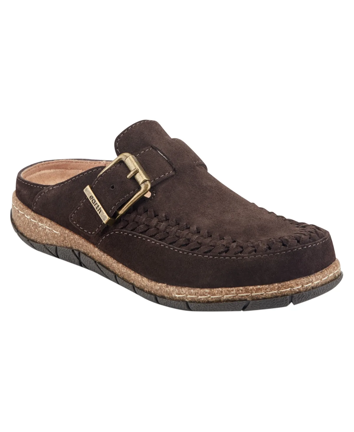 Eileen Woven Suede Footbed Mule Clogs by Earth