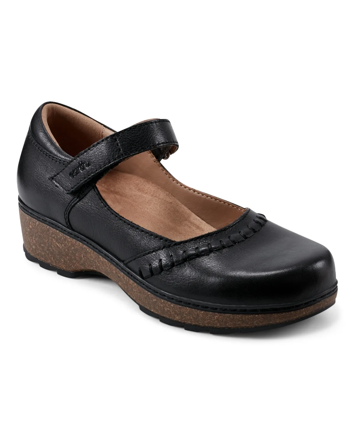 Kalece Leather Stitched Mary Jane Flats