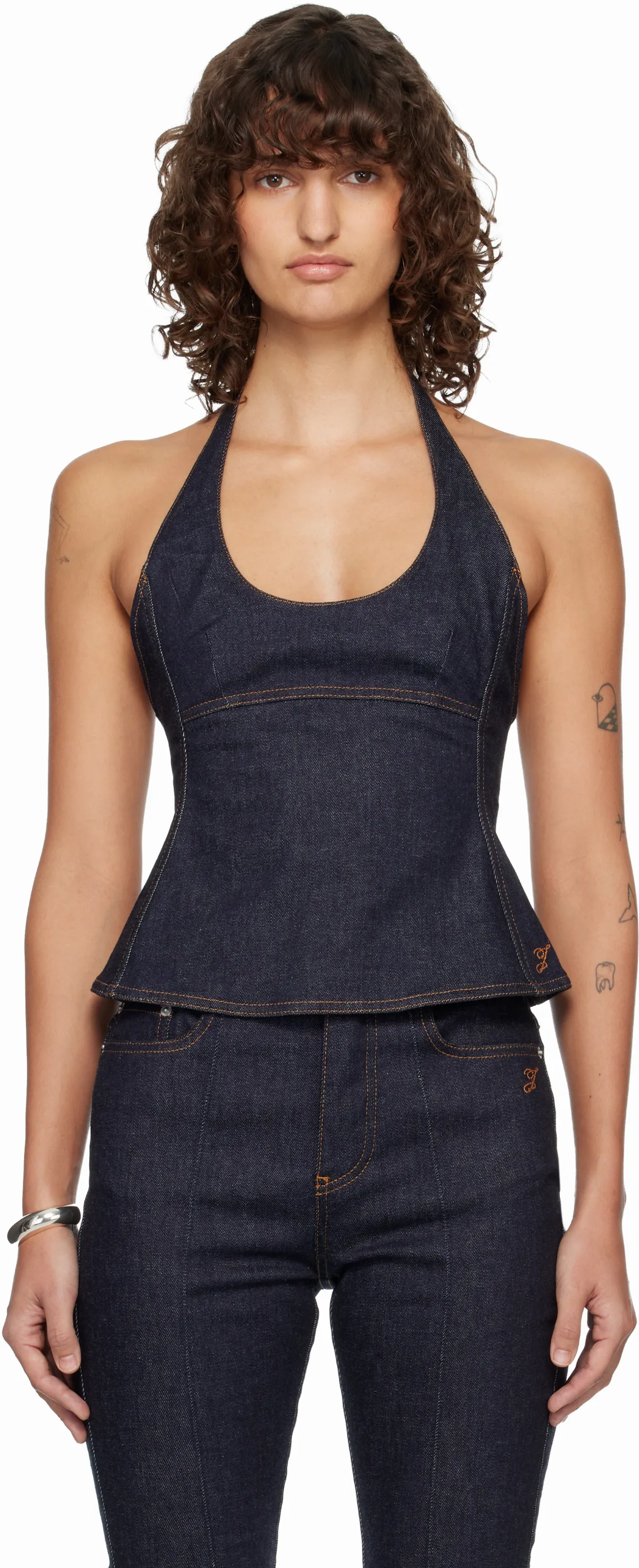 Navy'The Lavoir de-Nîmes denim' Top