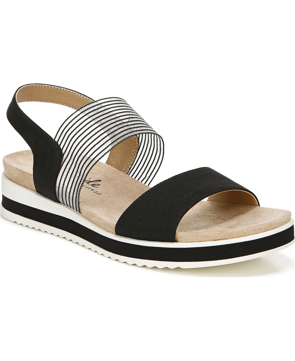 Zing Round Open Toe Wedge Slingback Sandals by Lifestride