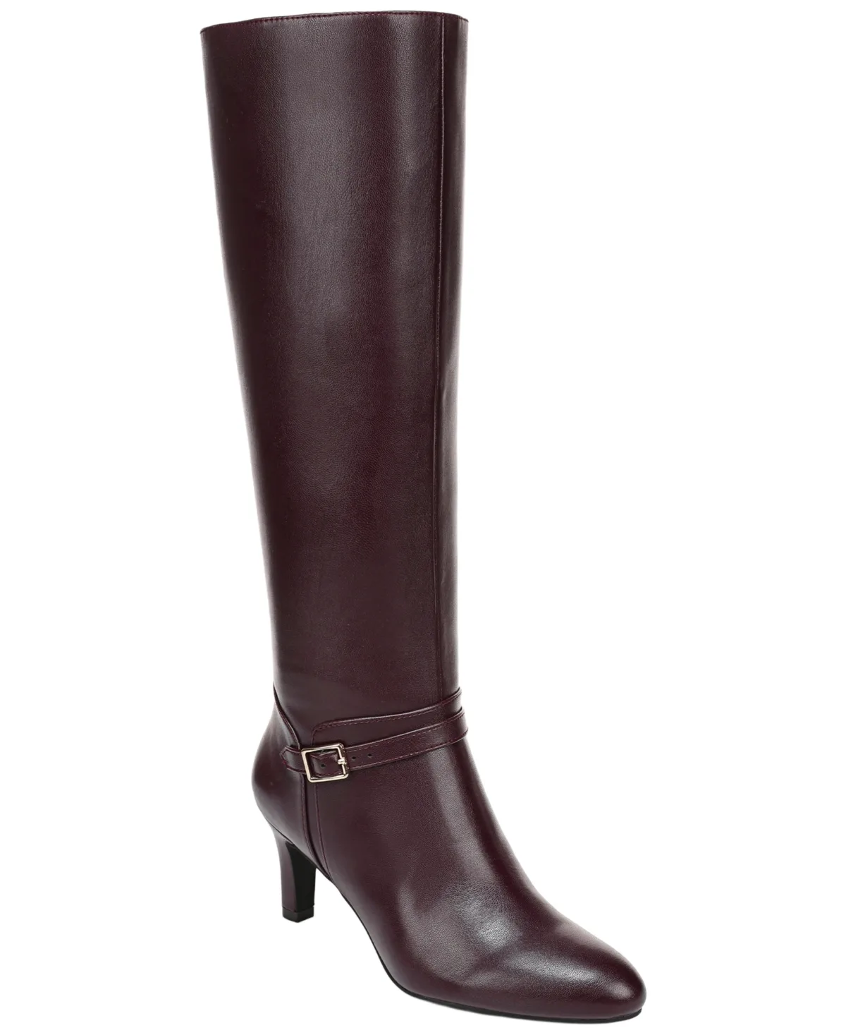 Glenore Zip Wide Calf Tall Almond Toe Boots by Lifestride