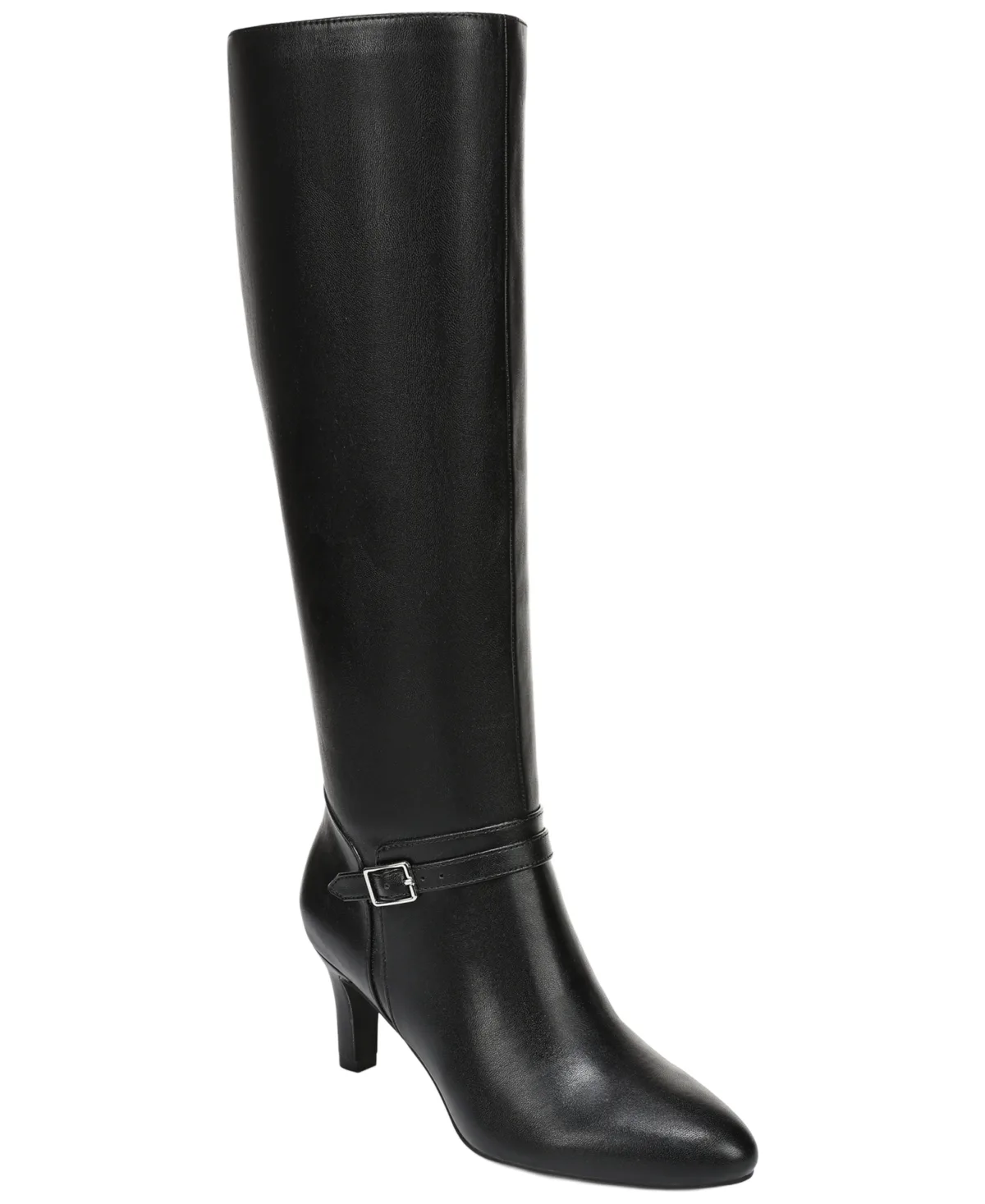 Glenore Zip Wide Calf Tall Almond Toe Boots