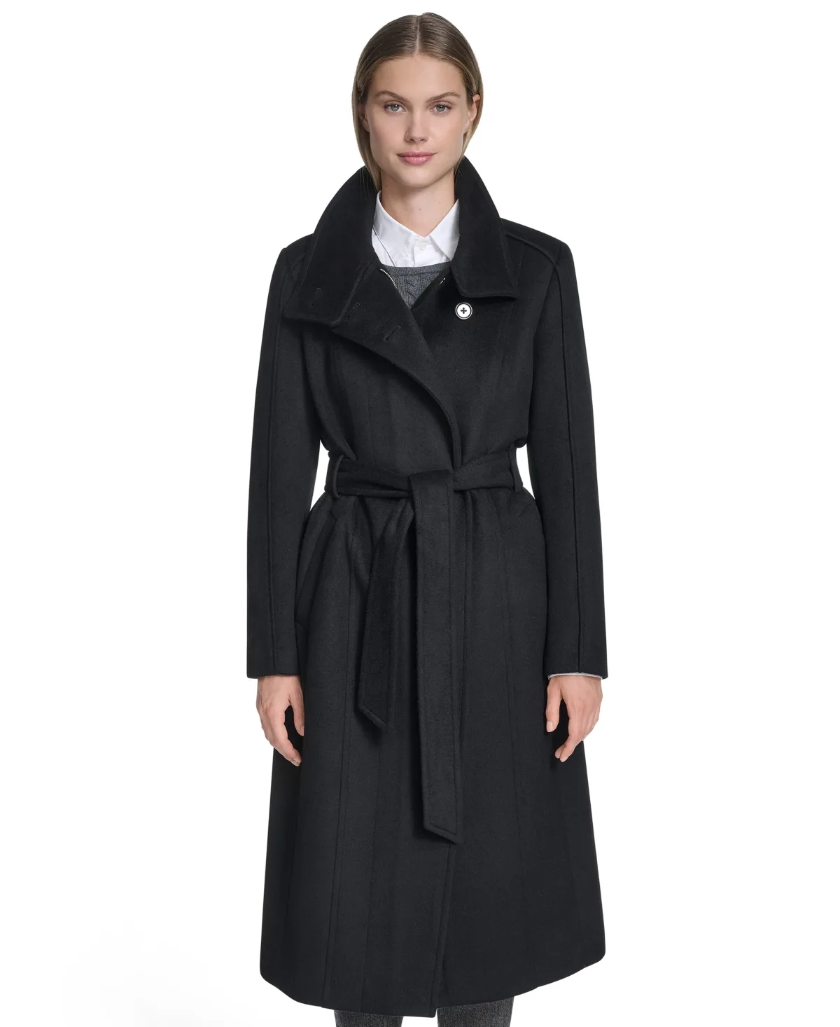 Asymmetric Belted Wool Coat by Cole Haan
