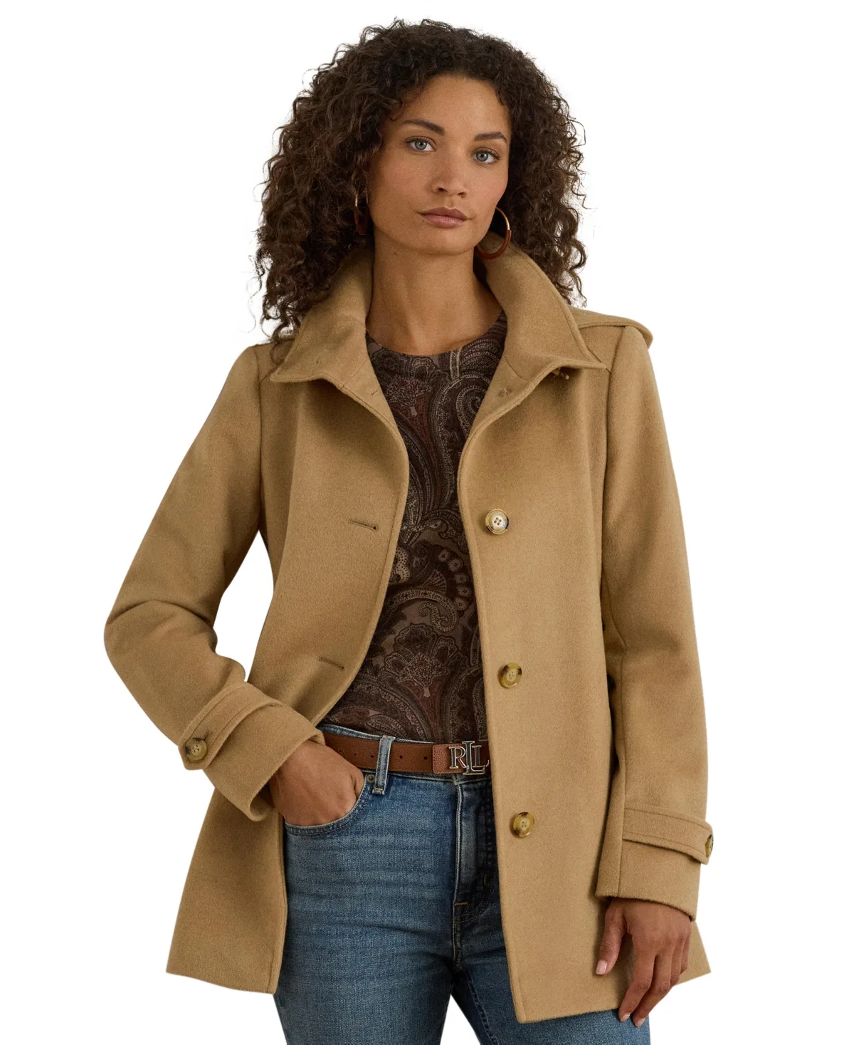 Icon Hooded A-Line Coat by Lauren Ralph Lauren