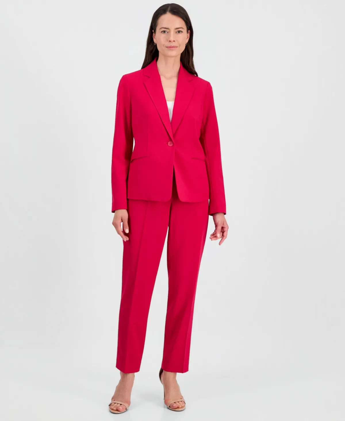 One-Button Notch-Collar Jacket & Fly-Front Slim Pants Suit by Le Suit