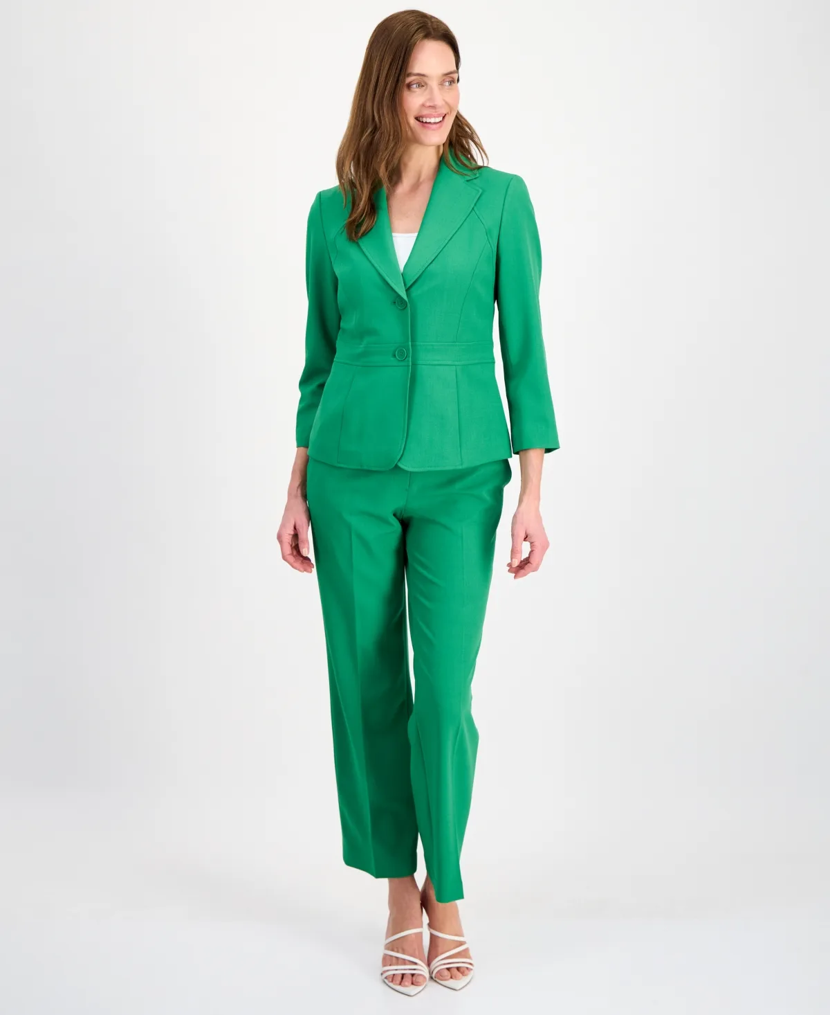 Two-Button Waist-Inset 2 Piece Pantsuit by Le Suit