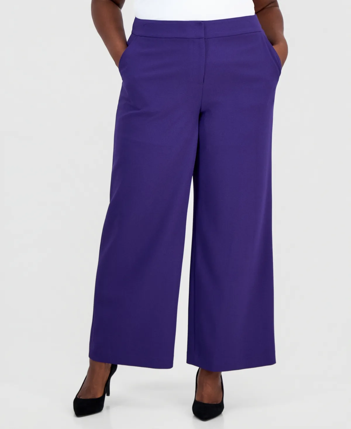 Mid-Rise Wide-Leg Pants by Tahari Asl