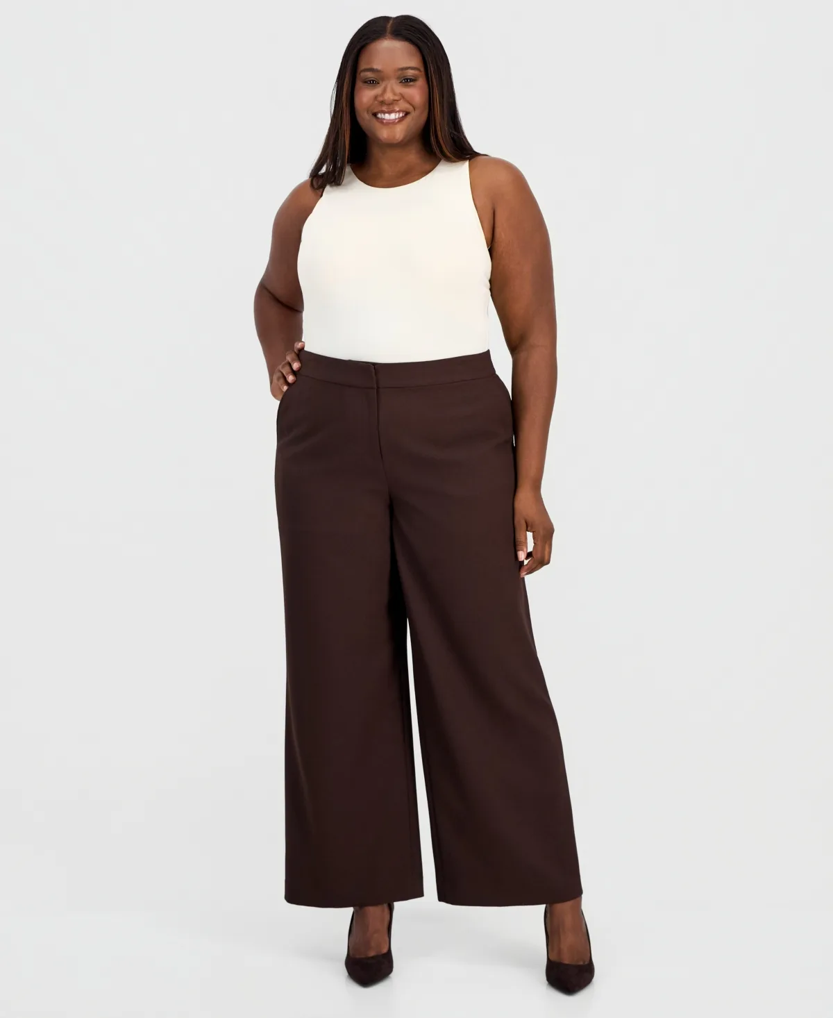 Mid-Rise Wide-Leg Pants