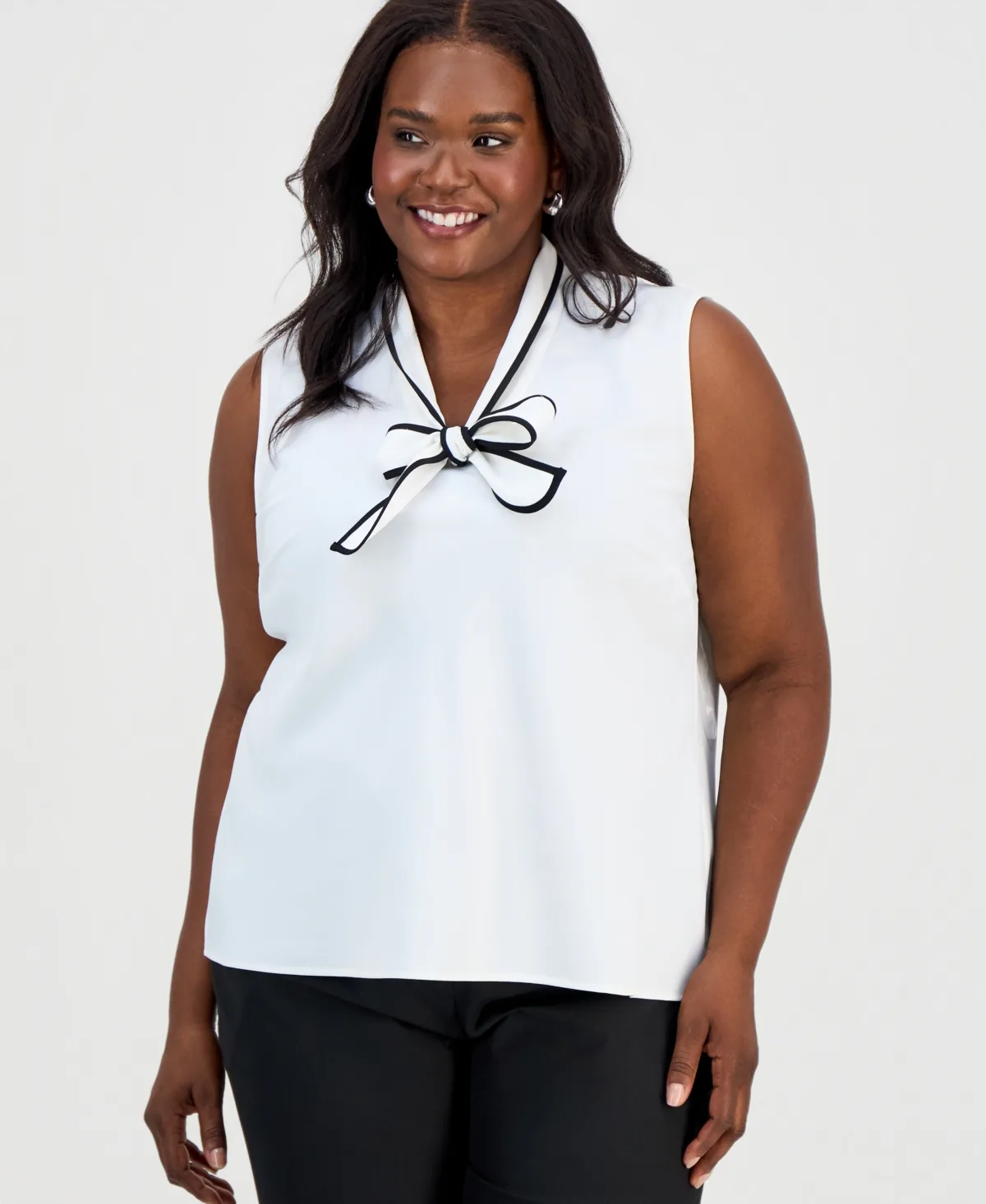 Sleeveless Tie-Neck Top by Kasper