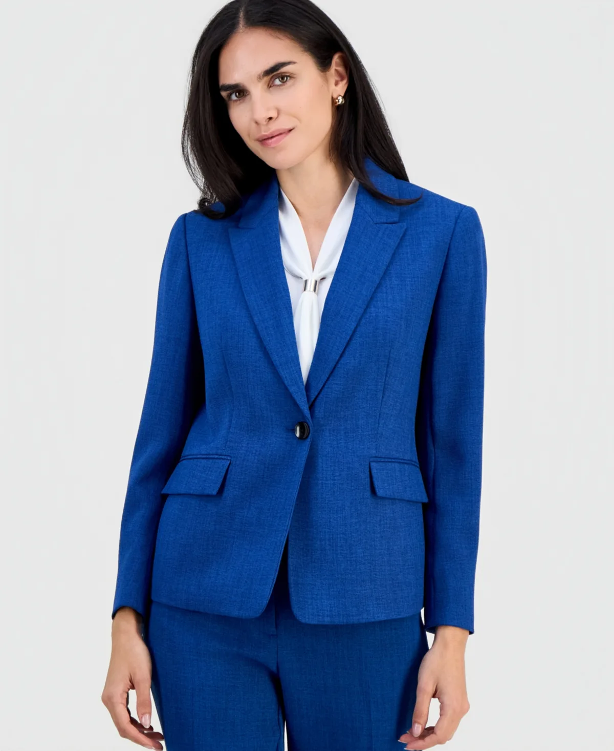 Peak-Lapel One Button Blazer by Kasper