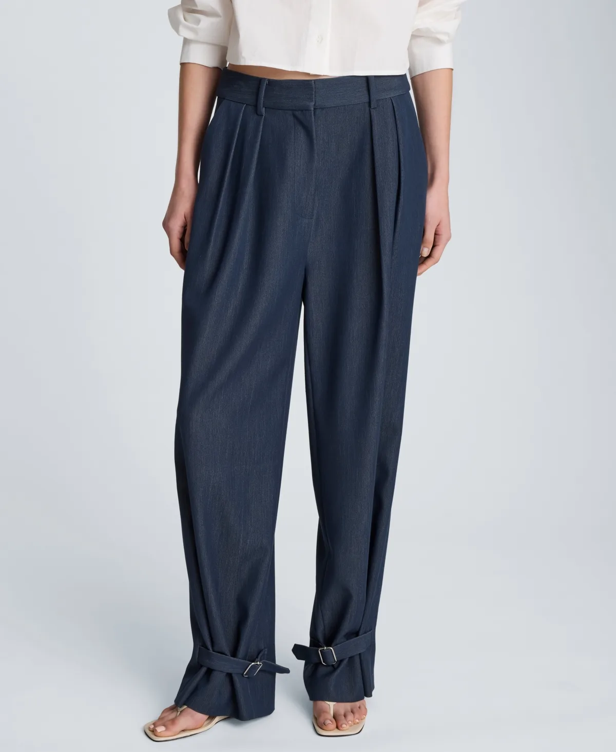 High-Rise Belted Cuff Pants by Kenneth Cole