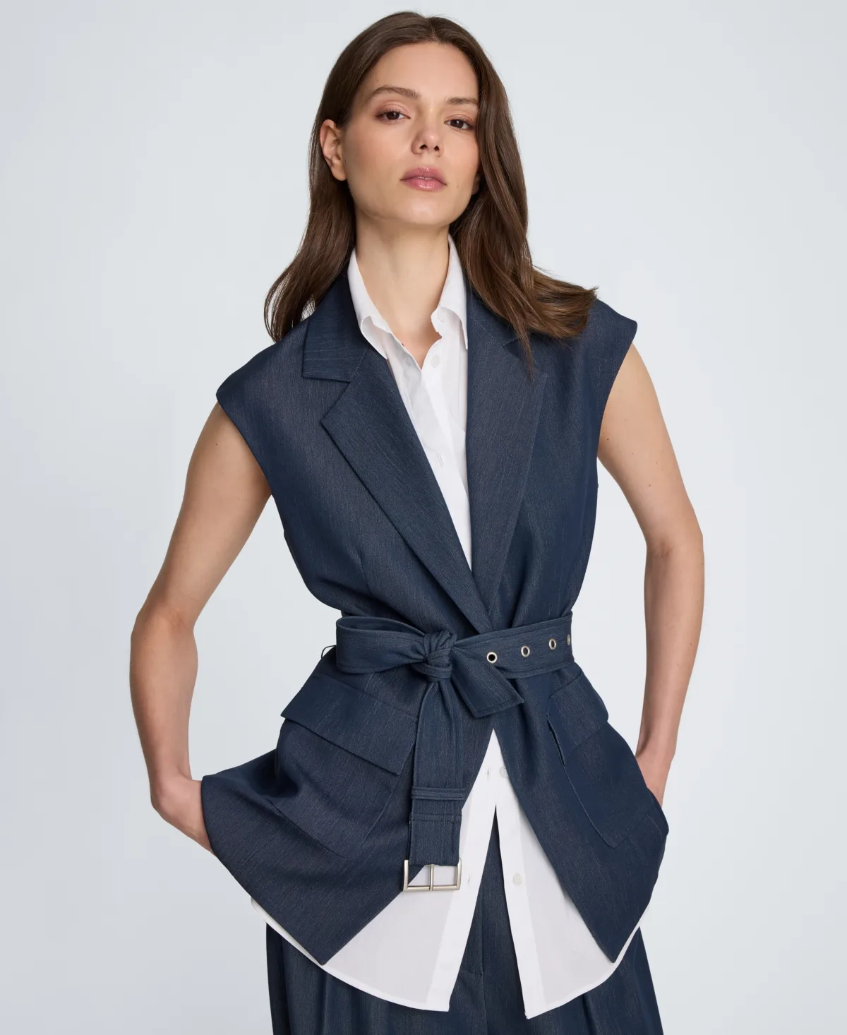 Notch Collar Vest with Detachable Blazer by Kenneth Cole