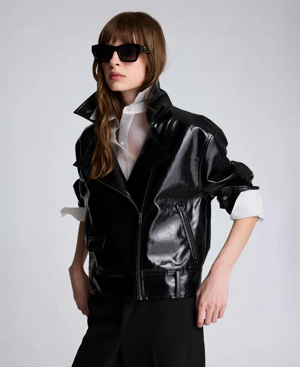 Moto Collared Neck Jacket by Kenneth Cole