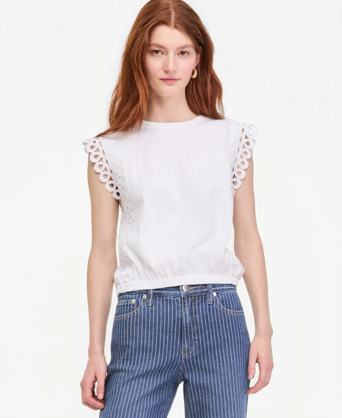 Flutter-Sleeve Bubble Hem Top by On 34th