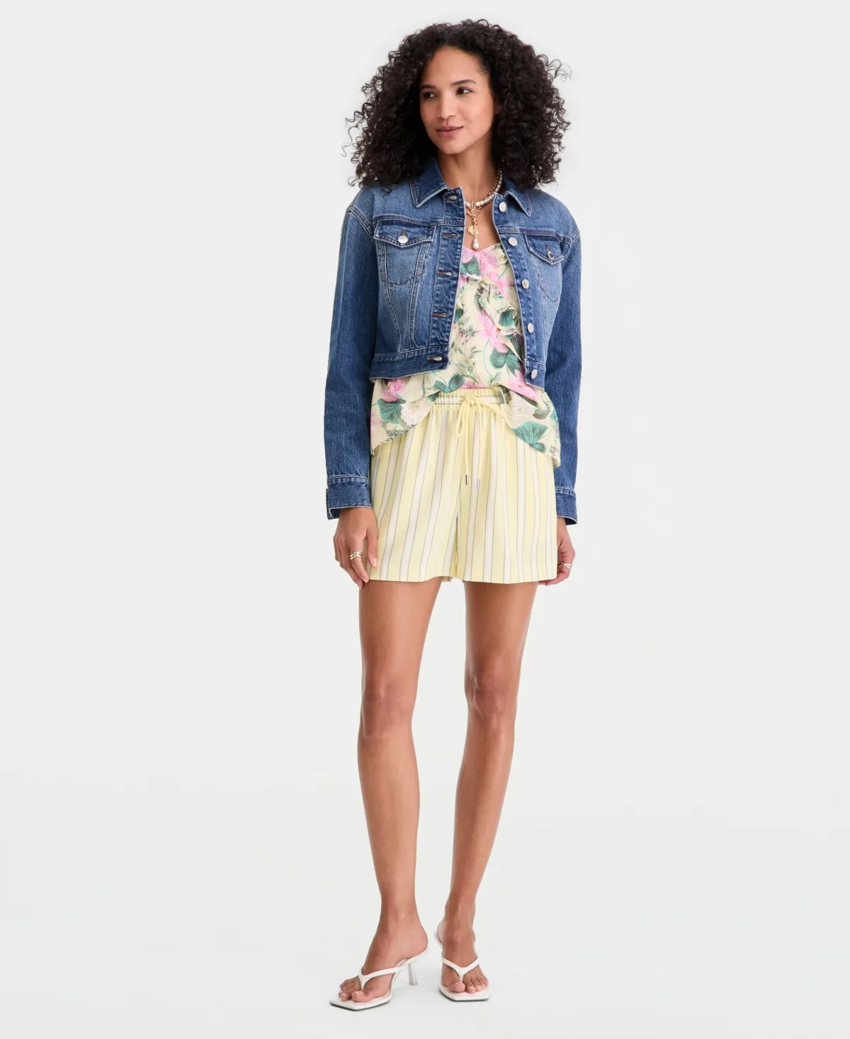 Striped Drawstring Shorts by On 34th