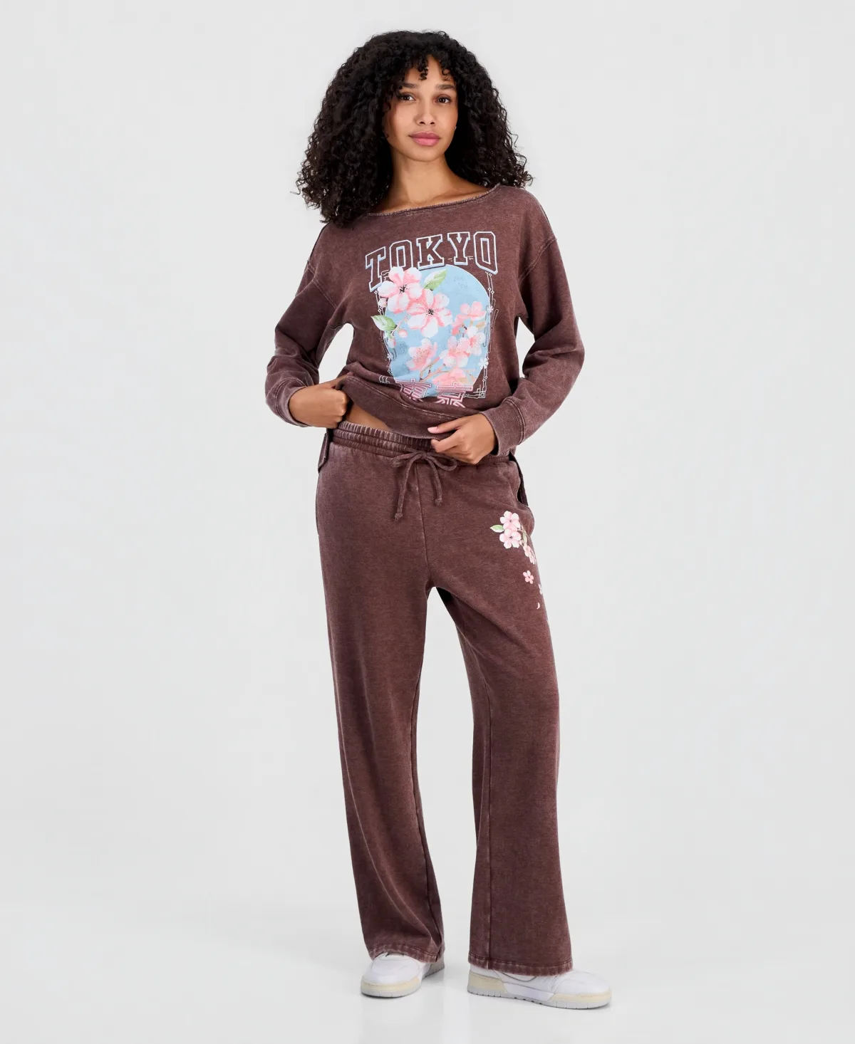 Tokyo Flower Fleece Sweatpants by Rebellious One